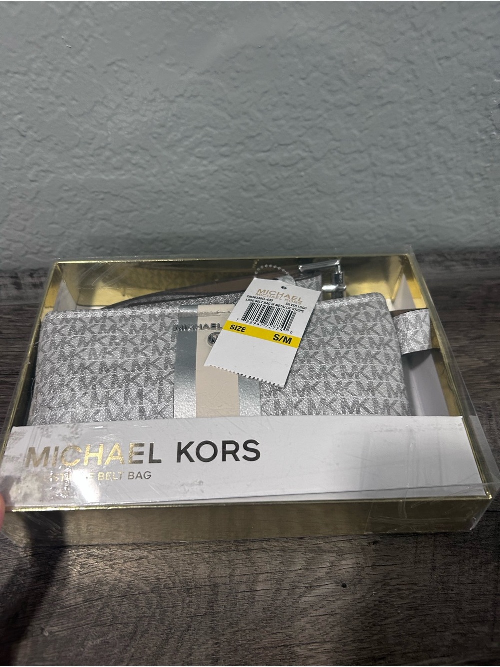 Michael Kors Silver Logo Belt Bag